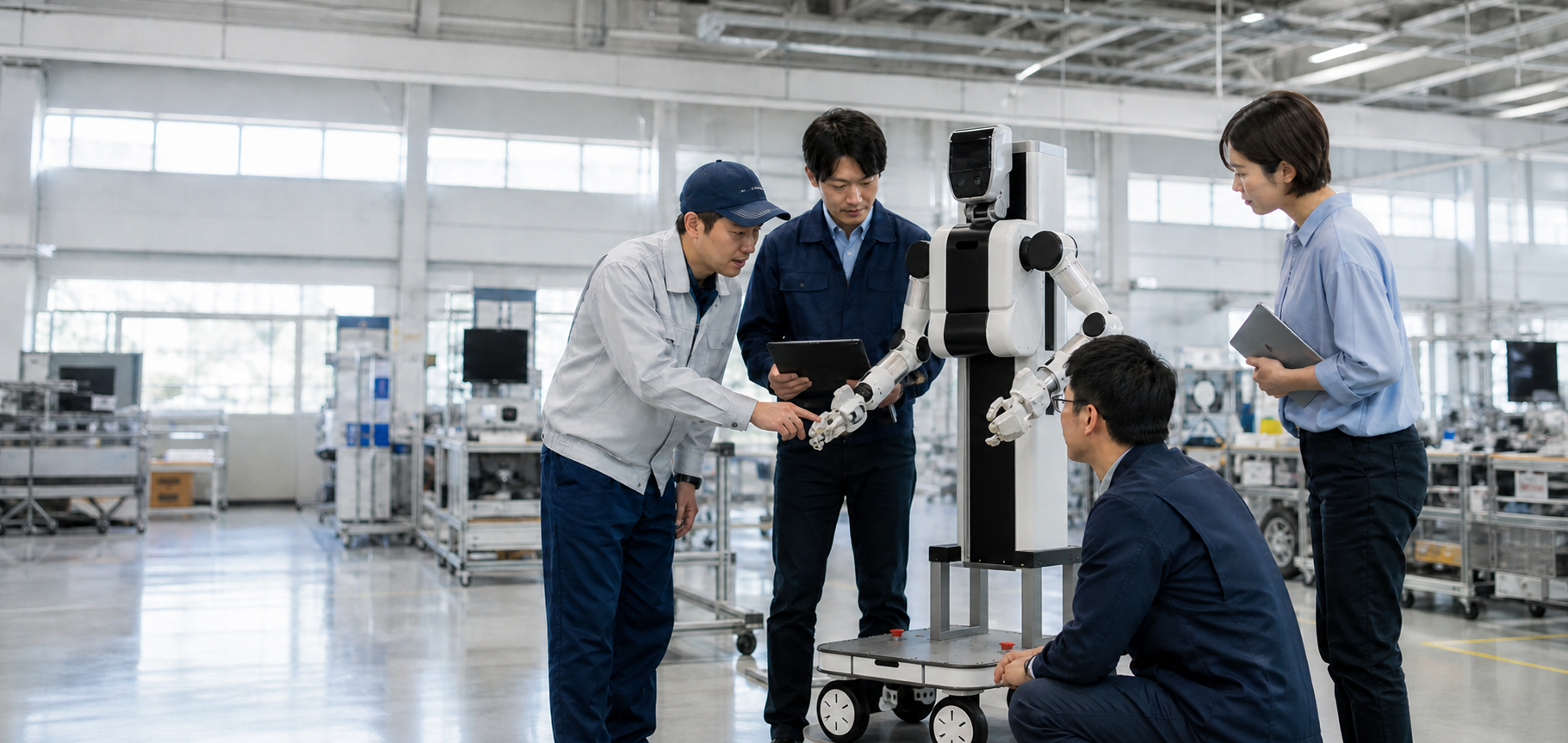 複数組織でAGIRobots Workerを評価する共創のコンセプトイメージ